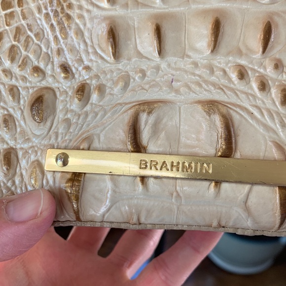 Brahmin medium size tan and brown adjustable crossbody purse - Picture 2 of 13